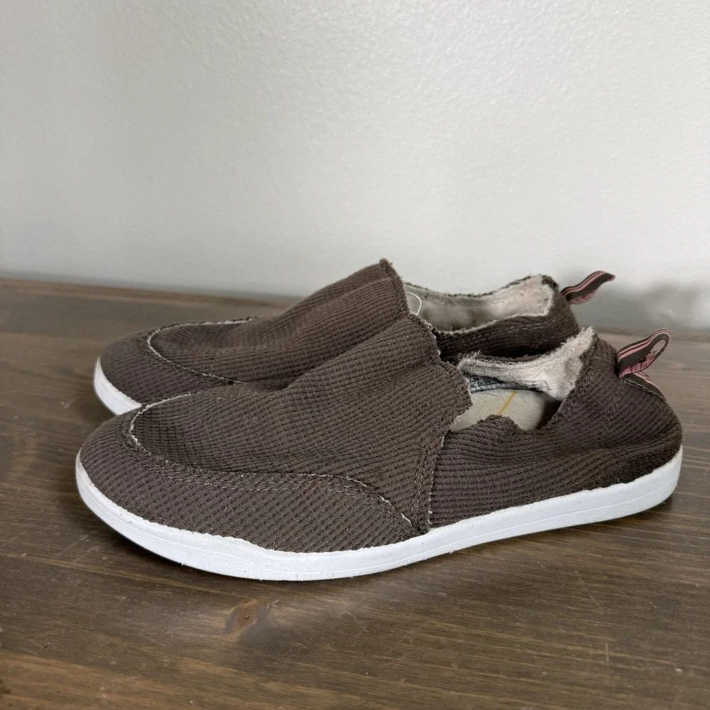 Vionic Beach Womens 8M Brown Corduroy Slip On Malibu Comfort Shoes Flats